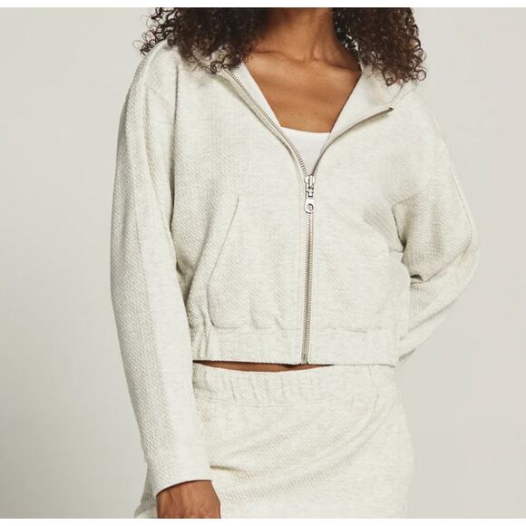 7 Diamonds Women's Restoration Hoodie Full Zip Size L Gray Cropped - Picture 1 of 7